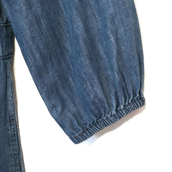 Madewell Denim Pieced Waist Midi Dress Mariden Wash Chambray Blue A Line Size 2 - Picture 7 of 16